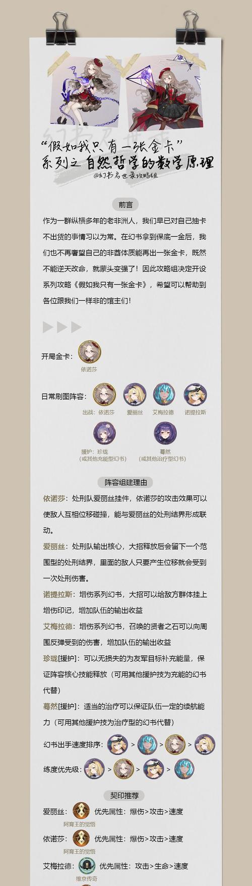 《以幻书启世录依诺莎阵容搭配实战攻略》（掌握关键战术）