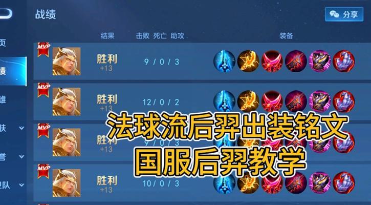 手游后羿最强出装和铭文怎么搭配？最新攻略在哪里？