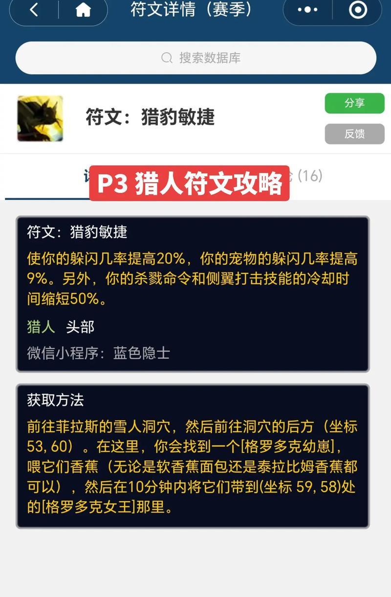 魔兽世界猎人符文如何使用？符文使用有什么技巧？